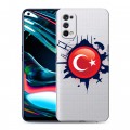 Полупрозрачный дизайнерский силиконовый с усиленными углами чехол для Realme 7 Pro Флаг Турции