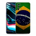 Дизайнерский силиконовый с усиленными углами чехол для Realme 7 Pro Флаг Бразилии