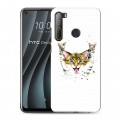 Полупрозрачный дизайнерский силиконовый чехол для HTC Desire 20 Pro Прозрачные кошки