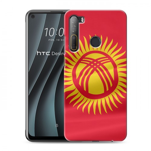 Дизайнерский пластиковый чехол для HTC Desire 20 Pro флаг Киргизии