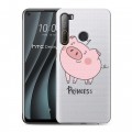 Полупрозрачный дизайнерский пластиковый чехол для HTC Desire 20 Pro Прозрачные свинки