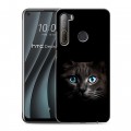 Дизайнерский силиконовый чехол для HTC Desire 20 Pro Кот в темноте