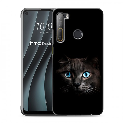 Дизайнерский силиконовый чехол для HTC Desire 20 Pro Кот в темноте