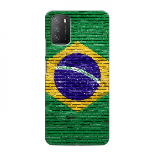 Дизайнерский пластиковый чехол для Xiaomi Poco M3 Флаг Бразилии