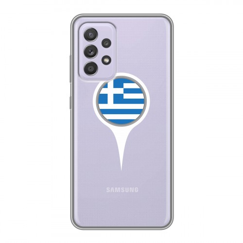 Полупрозрачный дизайнерский силиконовый чехол для Samsung Galaxy A52 флаг греции