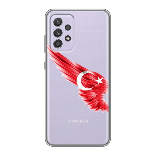 Полупрозрачный дизайнерский пластиковый чехол для Samsung Galaxy A52 Флаг Турции
