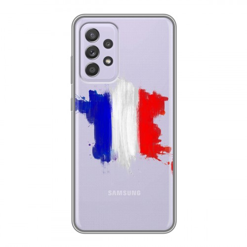 Полупрозрачный дизайнерский силиконовый чехол для Samsung Galaxy A52 Флаг Франции
