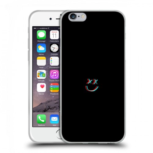 Дизайнерский пластиковый чехол для Iphone 6/6s Минимализм на черном