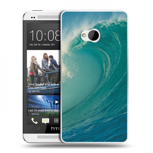Дизайнерский пластиковый чехол для HTC One (M7) Dual SIM Волны