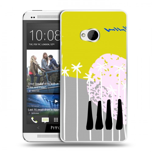 Дизайнерский пластиковый чехол для HTC One (M7) Dual SIM Абстракции