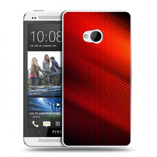 Дизайнерский пластиковый чехол для HTC One (M7) Dual SIM Абстракции Сетка