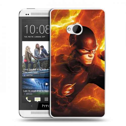 Дизайнерский пластиковый чехол для HTC One (M7) Dual SIM флэш
