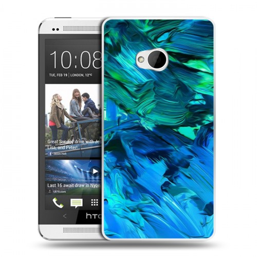 Дизайнерский пластиковый чехол для HTC One (M7) Dual SIM Мазки краски