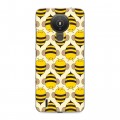 Дизайнерский силиконовый чехол для Nokia 1.4 Пчелиные узоры