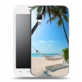 Дизайнерский пластиковый чехол для LG Optimus L5 2 II пляж