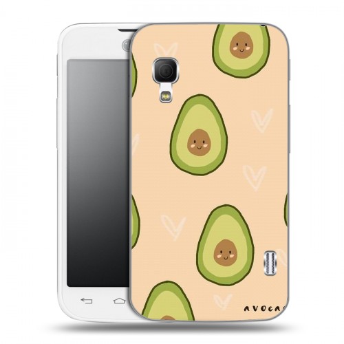 Дизайнерский пластиковый чехол для LG Optimus L5 2 II Веселое авокадо