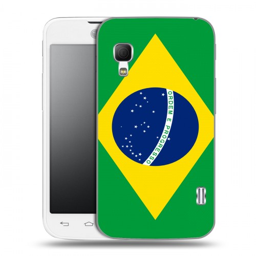 Дизайнерский пластиковый чехол для LG Optimus L5 2 II Флаг Бразилии