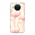 Дизайнерский пластиковый чехол для Nokia X10 Розовые фламинго