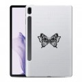 Полупрозрачный дизайнерский пластиковый чехол для Samsung Galaxy Tab S7 FE прозрачные Бабочки 