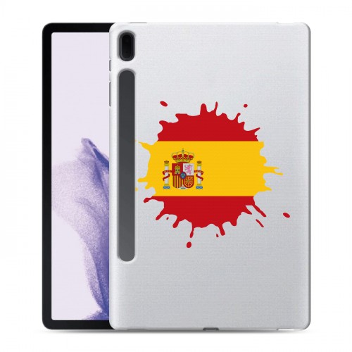 Полупрозрачный дизайнерский пластиковый чехол для Samsung Galaxy Tab S7 FE флаг Испании