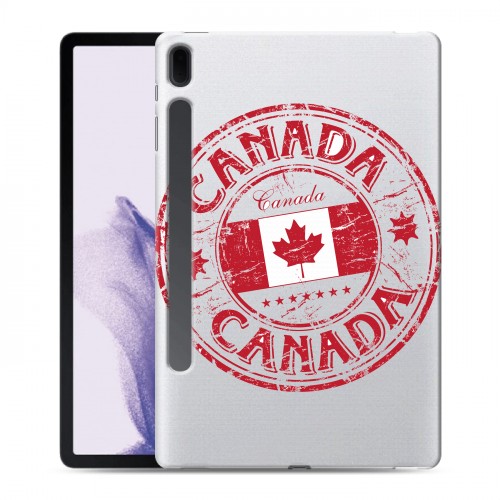 Полупрозрачный дизайнерский пластиковый чехол для Samsung Galaxy Tab S7 FE Флаг Канады