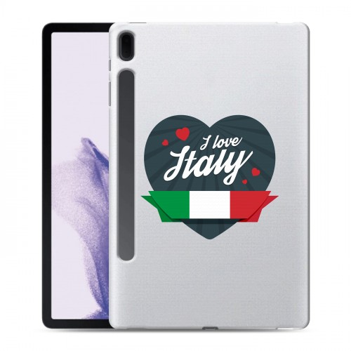 Полупрозрачный дизайнерский пластиковый чехол для Samsung Galaxy Tab S7 FE Флаг Италии