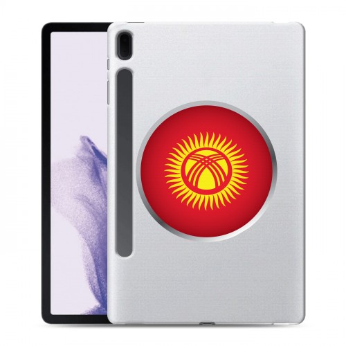 Полупрозрачный дизайнерский пластиковый чехол для Samsung Galaxy Tab S7 FE флаг Киргизии