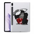 Полупрозрачный дизайнерский пластиковый чехол для Samsung Galaxy Tab S7 FE Прозрачные обезьяны