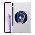 Полупрозрачный дизайнерский пластиковый чехол для Samsung Galaxy Tab S7 FE Прозрачные собаки