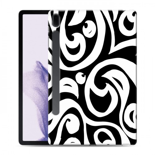 Дизайнерский силиконовый чехол для Samsung Galaxy Tab S7 FE Черно-белые фантазии