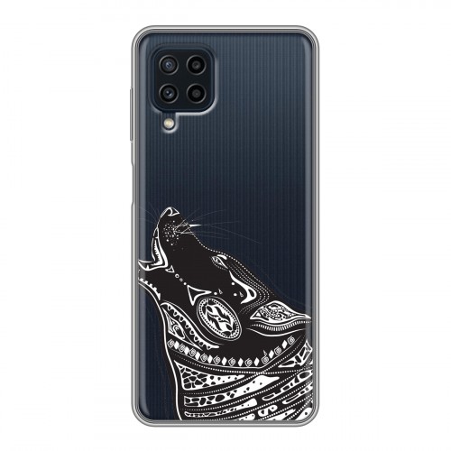 Полупрозрачный дизайнерский пластиковый чехол для Samsung Galaxy A22 Каллиграфия животных