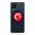 Полупрозрачный дизайнерский пластиковый чехол для Samsung Galaxy A22 Флаг Турции