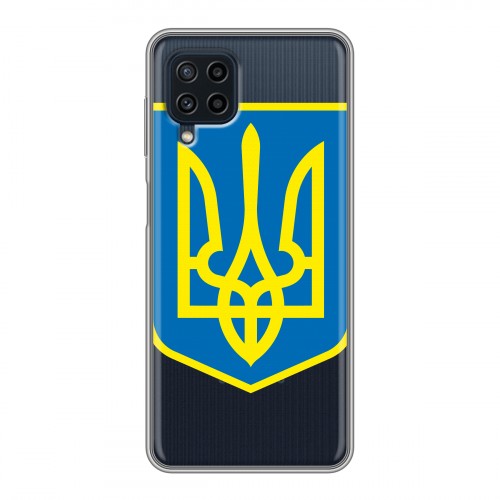 Полупрозрачный дизайнерский пластиковый чехол для Samsung Galaxy A22 Флаг Украины