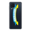 Полупрозрачный дизайнерский силиконовый чехол для Samsung Galaxy A22 Флаг Украины