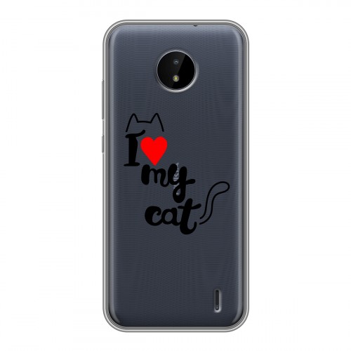 Полупрозрачный дизайнерский пластиковый чехол для Nokia C20 Прозрачные кошки