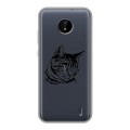 Полупрозрачный дизайнерский пластиковый чехол для Nokia C20 Прозрачные кошки