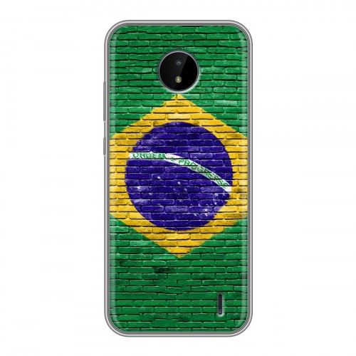 Дизайнерский силиконовый чехол для Nokia C20 Флаг Бразилии