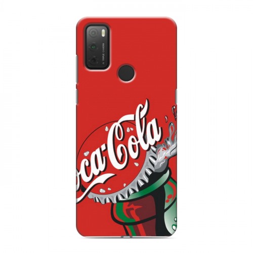 Дизайнерский силиконовый чехол для Alcatel 3L (2021) Coca-cola