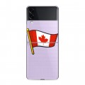 Полупрозрачный дизайнерский пластиковый чехол для Samsung Galaxy Z Flip 3 Флаг Канады