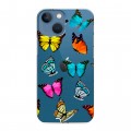 Полупрозрачный дизайнерский пластиковый чехол для Iphone 13 Mini прозрачные Бабочки 