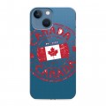 Полупрозрачный дизайнерский пластиковый чехол для Iphone 13 Mini Флаг Канады