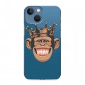 Полупрозрачный дизайнерский пластиковый чехол для Iphone 13 Mini Прозрачные обезьяны