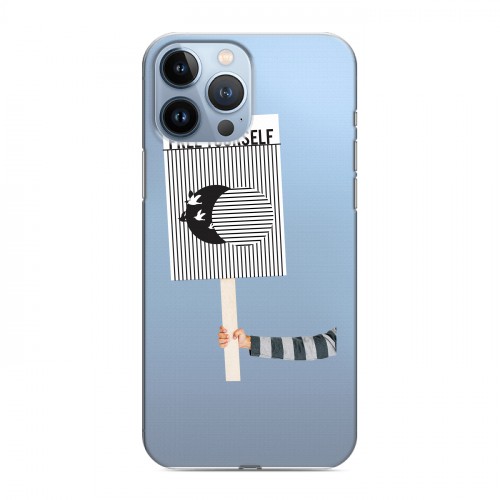 Полупрозрачный дизайнерский силиконовый чехол для Iphone 13 Pro Max Абстракции