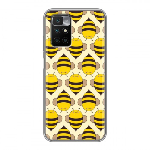 Дизайнерский силиконовый с усиленными углами чехол для Xiaomi Redmi 10 Пчелиные узоры