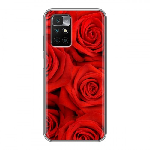 Дизайнерский силиконовый с усиленными углами чехол для Xiaomi Redmi 10 Розы