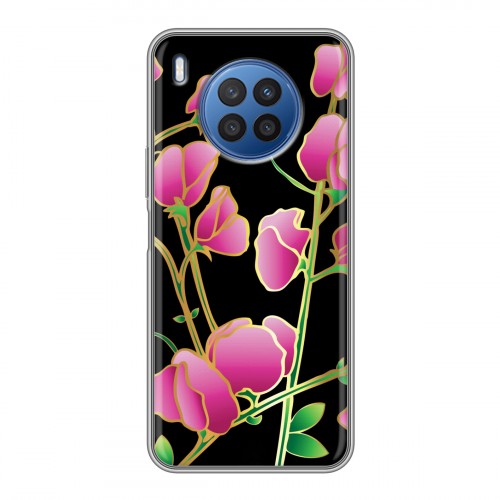 Дизайнерский силиконовый с усиленными углами чехол для Huawei Nova 8i Люксовые цветы
