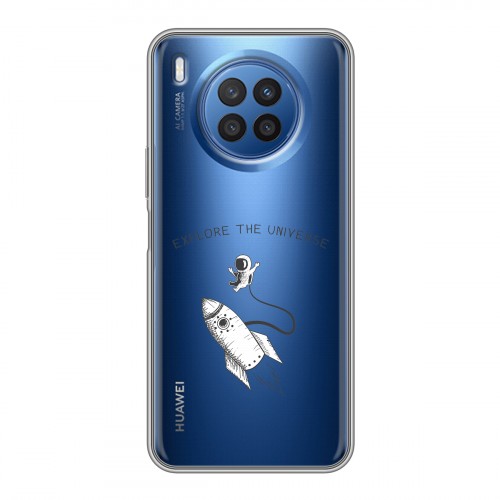 Полупрозрачный дизайнерский пластиковый чехол для Huawei Nova 8i Прозрачный космос