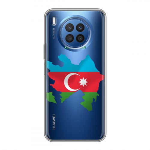 Полупрозрачный дизайнерский силиконовый с усиленными углами чехол для Huawei Nova 8i Флаг Азербайджана
