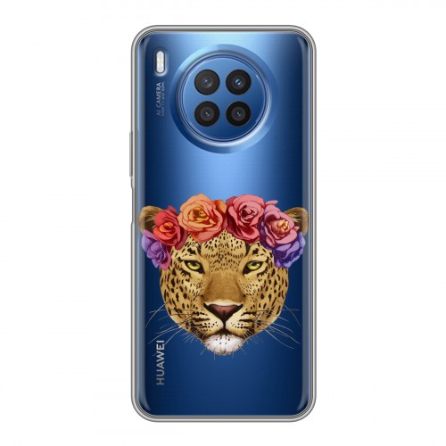 Полупрозрачный дизайнерский пластиковый чехол для Huawei Nova 8i Прозрачные леопарды