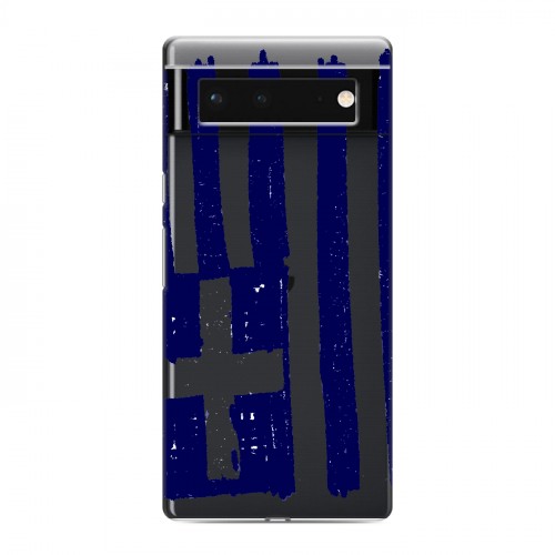 Полупрозрачный дизайнерский пластиковый чехол для Google Pixel 6 флаг греции